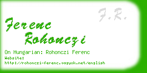 ferenc rohonczi business card